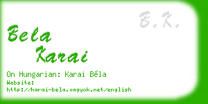 bela karai business card
