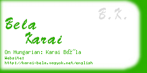 bela karai business card